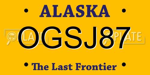 OGSJ87 Alaska License Plate