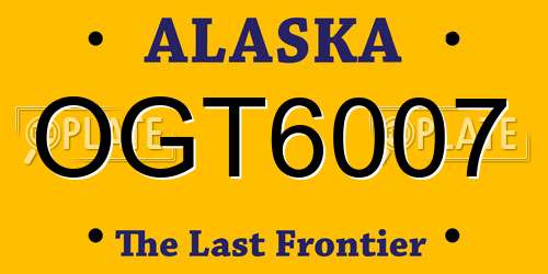 OGT6007 Alaska License Plate
