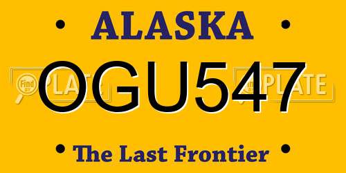 OGU547 Alaska License Plate