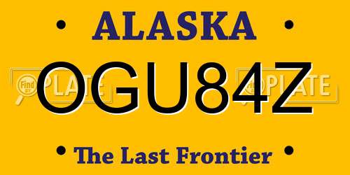 OGU84Z Alaska License Plate