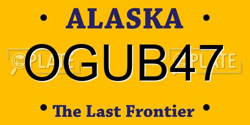 OGUB47 Alaska License Plate
