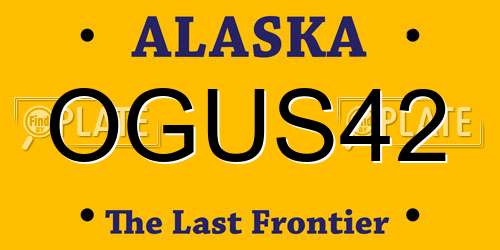 OGUS42 Alaska License Plate