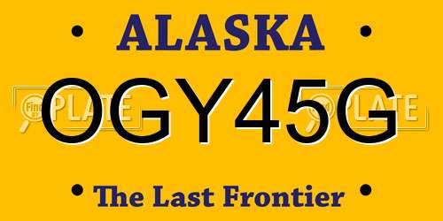 OGY45G Alaska License Plate