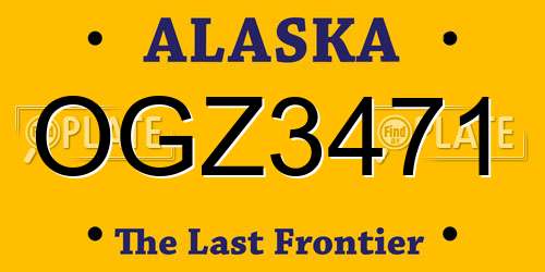 OGZ3471 Alaska License Plate