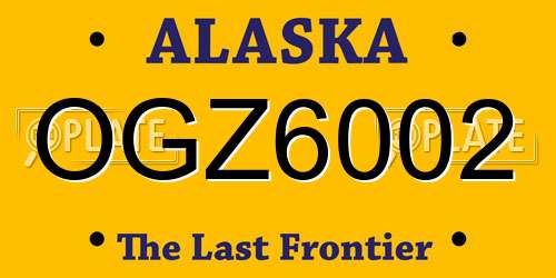 OGZ6002 Alaska License Plate
