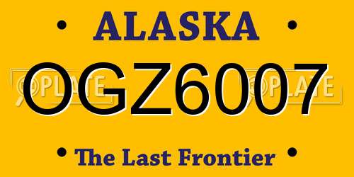 OGZ6007 Alaska License Plate