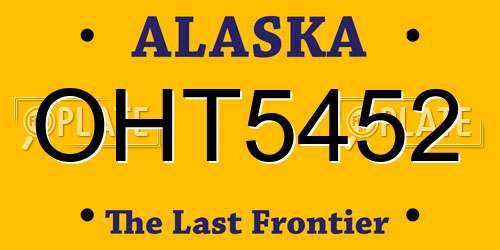 OHT5452 Alaska License Plate