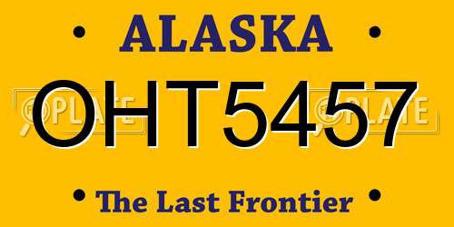 OHT5457 Alaska License Plate