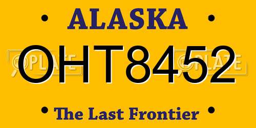 OHT8452 Alaska License Plate