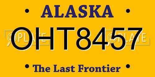OHT8457 Alaska License Plate