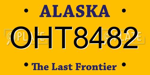 OHT8482 Alaska License Plate