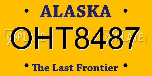 OHT8487 Alaska License Plate