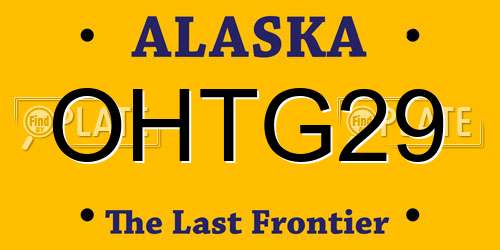 OHTG29 Alaska License Plate