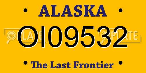 OI09532 Alaska License Plate