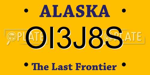 OI3J8S Alaska License Plate
