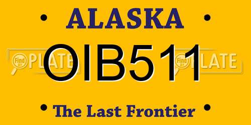 OIB511 Alaska License Plate