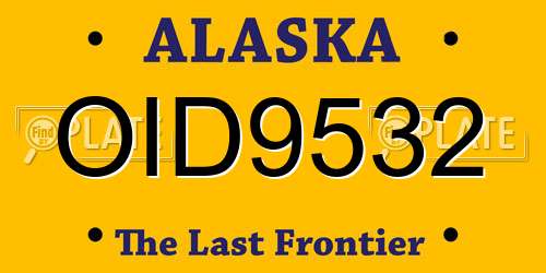 OID9532 Alaska License Plate