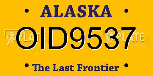 OID9537 Alaska License Plate