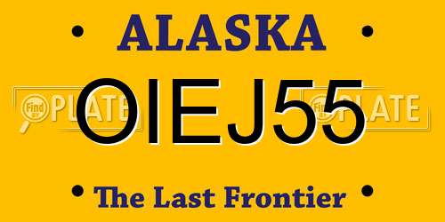 OIEJ55 Alaska License Plate