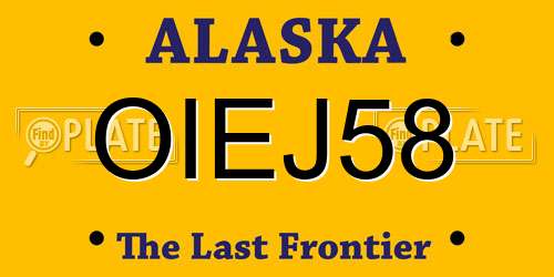 OIEJ58 Alaska License Plate