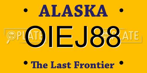 OIEJ88 Alaska License Plate