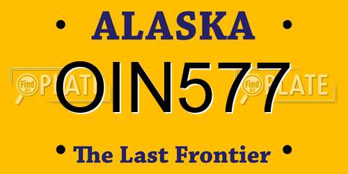 OIN577 Alaska License Plate