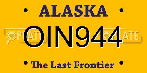 OIN944 Alaska License Plate
