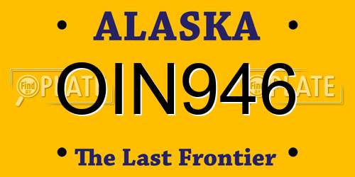 OIN946 Alaska License Plate