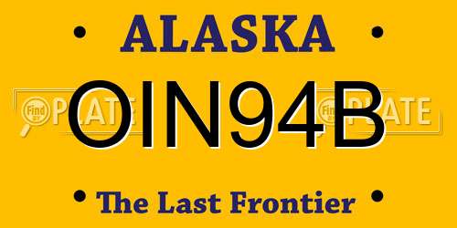 OIN94B Alaska License Plate