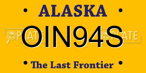 OIN94S Alaska License Plate