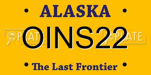 OINS22 Alaska License Plate