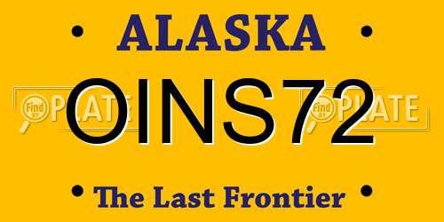 OINS72 Alaska License Plate