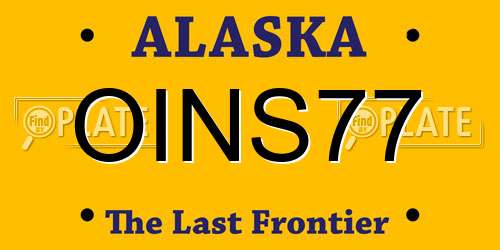 OINS77 Alaska License Plate