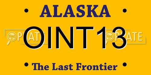 OINT13 Alaska License Plate