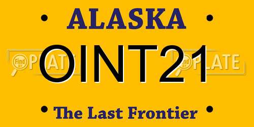 OINT21 Alaska License Plate
