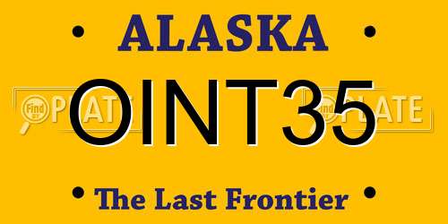OINT35 Alaska License Plate