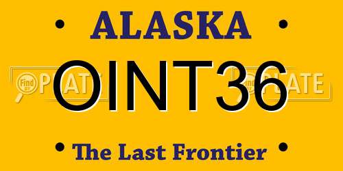 OINT36 Alaska License Plate