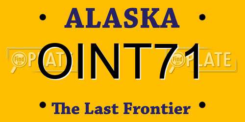 OINT71 Alaska License Plate