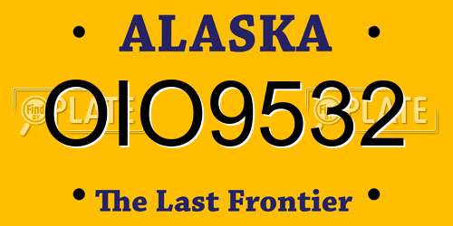 OIO9532 Alaska License Plate