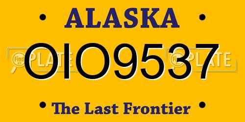 OIO9537 Alaska License Plate