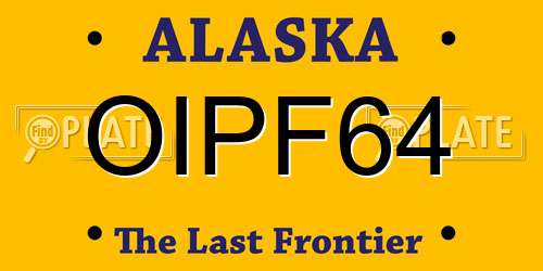 OIPF64 Alaska License Plate