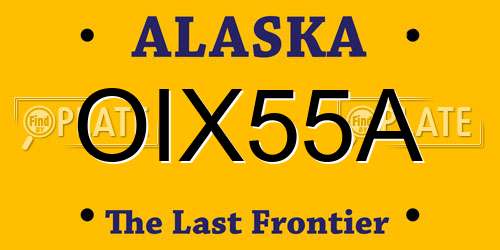 OIX55A Alaska License Plate