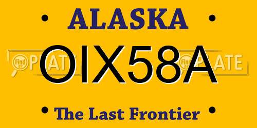 OIX58A Alaska License Plate