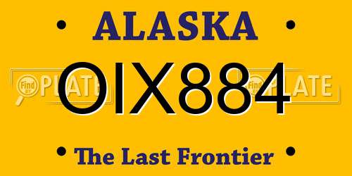 OIX884 Alaska License Plate
