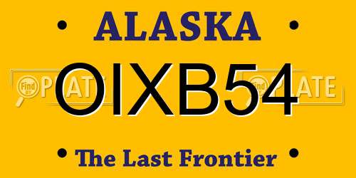 OIXB54 Alaska License Plate