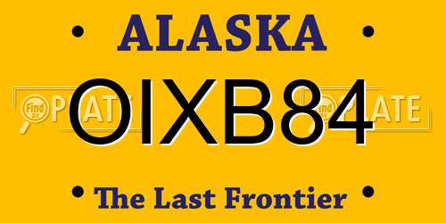 OIXB84 Alaska License Plate