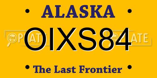 OIXS84 Alaska License Plate