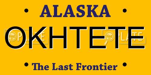 OKHTETE Alaska License Plate
