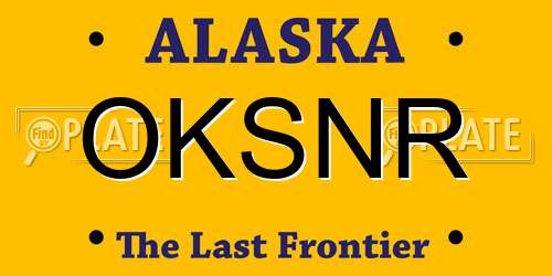 OKSNR Alaska License Plate