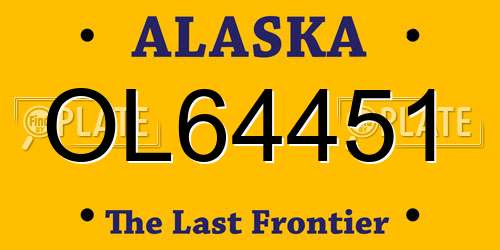 OL64451 Alaska License Plate